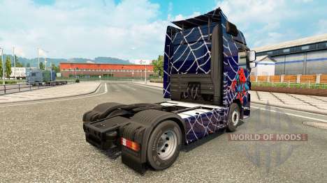 A pele do Homem-Aranha em uma unidade de tracion para Euro Truck Simulator 2