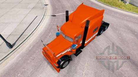 Скин Laranja com Listras Brancas на Peterbilt 38 para American Truck Simulator