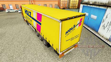 Pele Holz Logistik em uma cortina semi-reboque para Euro Truck Simulator 2