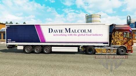 Pele Davie Malcolm em uma cortina semi-reboque para Euro Truck Simulator 2
