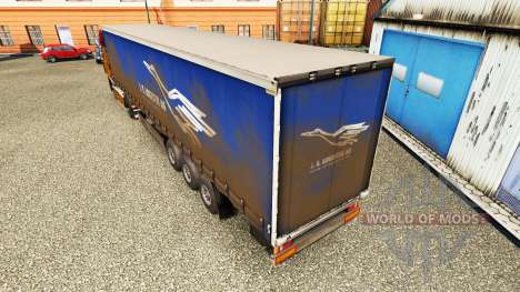 Pele J. S. Logistik AG em uma cortina semi-reboq para Euro Truck Simulator 2