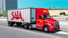 Tráfego de carga nas cores das empresas de transporte para American Truck Simulator