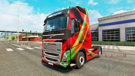 Vermelho com a pele do Efeito para a Volvo caminhões para Euro Truck Simulator 2