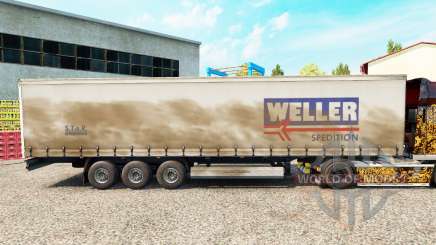 Weller Spedition pele no trailer cortina para Euro Truck Simulator 2