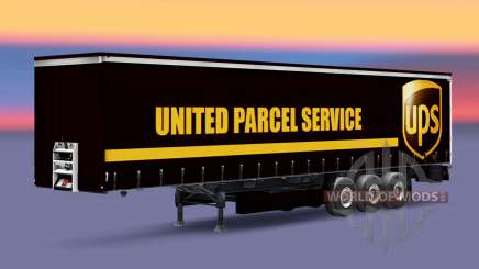 Pele United Parcel Service em uma cortina semi-reboque para Euro Truck Simulator 2