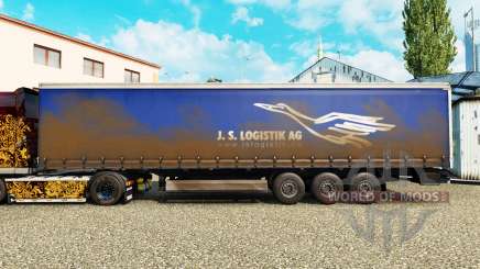 Pele J. S. Logistik AG em uma cortina semi-reboque para Euro Truck Simulator 2