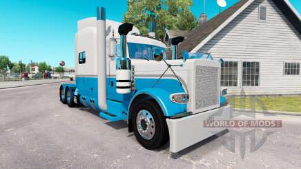 A pele de Bebê Azul e Branco para o caminhão Peterbilt 389 para American Truck Simulator