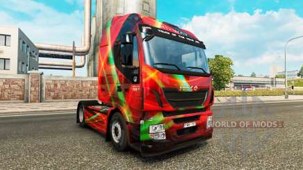Vermelho com a pele do Efeito para a Iveco unidade de tracionamento para Euro Truck Simulator 2
