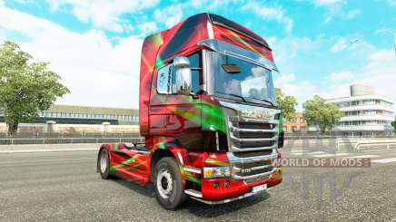 Vermelho Efeito de pele para o Scania truck para Euro Truck Simulator 2