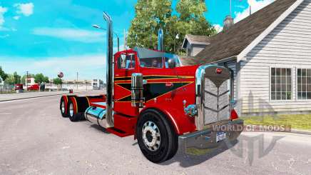 O Vermelho e Preto de pele para o caminhão Peterbilt 351 para American Truck Simulator