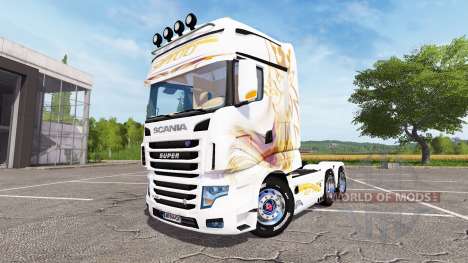Scania R700 Evo gold blanc para Farming Simulator 2017