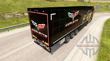 A pele do Corvette Racing trailer para Euro Truck Simulator 2