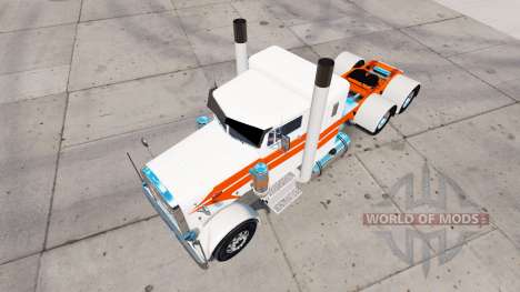 Pele de listras Laranja no caminhão Peterbilt 35 para American Truck Simulator