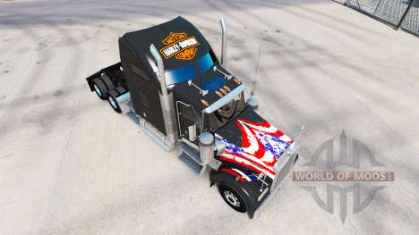 A pele da Harley-Davidson no caminhão Kenworth W para American Truck Simulator