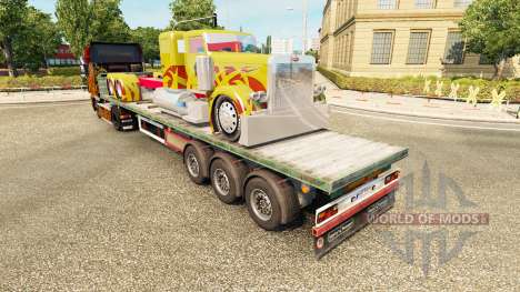 Semi-reboque-plataforma de caminhão Peterbilt para Euro Truck Simulator 2