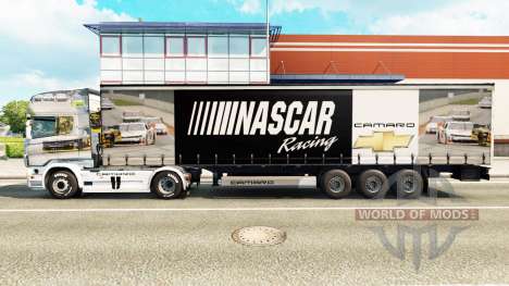 A pele da NASCAR em uma cortina semi-reboque para Euro Truck Simulator 2