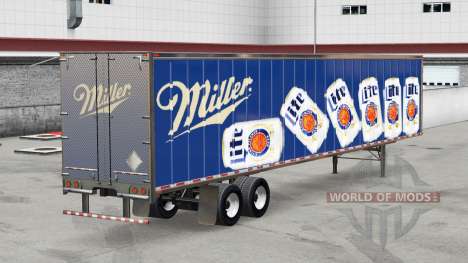 Todo em metal, semi-reboque Miller Lite para American Truck Simulator