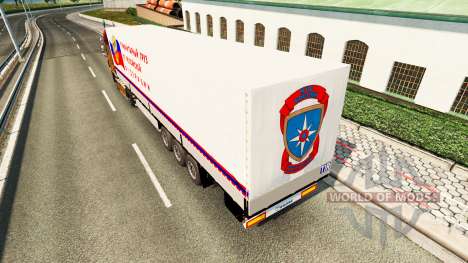 Um semi-reboque de transporte humanitário de car para Euro Truck Simulator 2