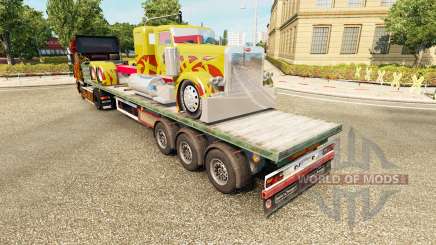 Semi-reboque-plataforma de caminhão Peterbilt para Euro Truck Simulator 2