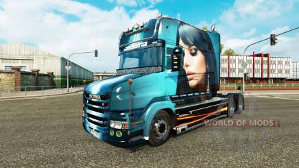 Linda Menina de pele para caminhão Scania T para Euro Truck Simulator 2