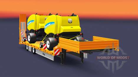 Baixa-quadro de arrasto Fliegl com cargas v3.0 para Euro Truck Simulator 2