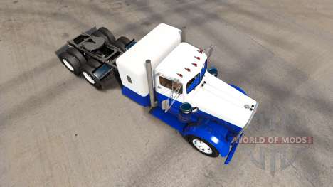 A pele Azul E Branco no caminhão Kenworth 521 para American Truck Simulator