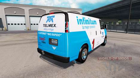 Pele Telmex no trator Chevrolet Express 3500 para American Truck Simulator