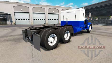 A pele Azul E Branco no caminhão Kenworth 521 para American Truck Simulator