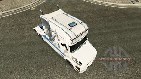 Dragão branco de pele para caminhão Scania T para Euro Truck Simulator 2