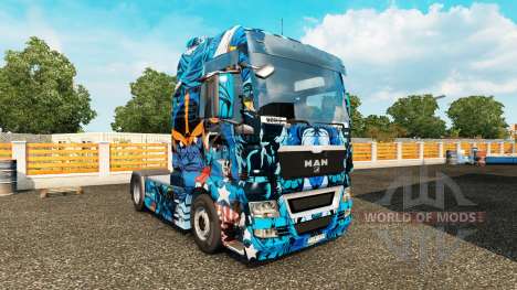 Pele de Heróis Marvel no caminhão HOMEM para Euro Truck Simulator 2