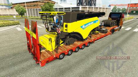 Baixa varrer com uma carga de máquinas agrícolas para Euro Truck Simulator 2
