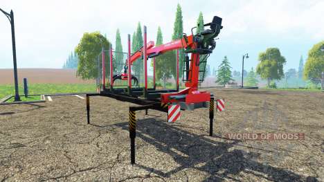 Uma plataforma de madeira com o manipulador para Farming Simulator 2015
