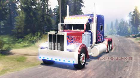 Peterbilt 389 Optimus Prime para Spin Tires