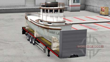 O semi-plataforma com a carga para American Truck Simulator