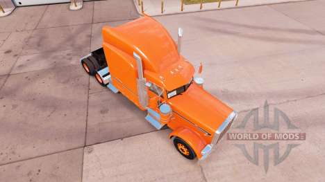 Laranja da pele para o caminhão Peterbilt 389 v1 para American Truck Simulator