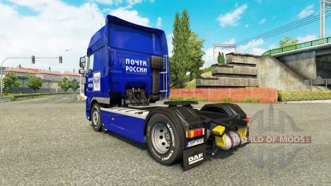 Pele Post da Rússia no truck DAF XF para Euro Truck Simulator 2