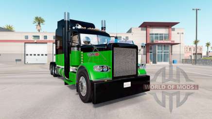 Pele Preta E Verde para o caminhão Peterbilt 389 para American Truck Simulator