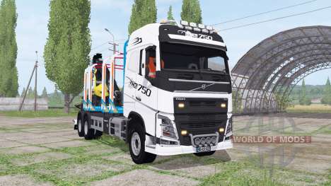 Volvo FH16 750 6x4 Globetrotter Timber Truck para Farming Simulator 2017