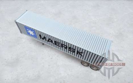 O metal semi-reboque Maersk para Spintires MudRunner