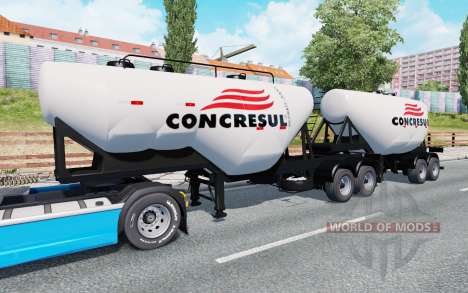 Duplo semi-reboque-caminhão de cimento para Euro Truck Simulator 2