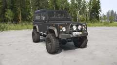 Land Rover Defender 90 Station Wagon black para MudRunner