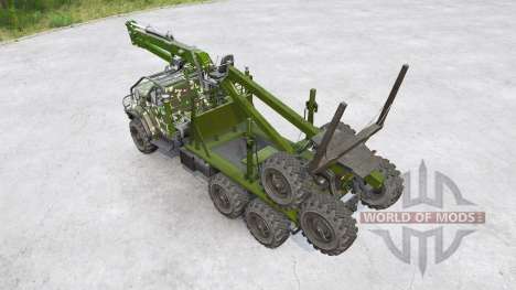 Caminhão de madeira Ural Next com manipulador para Spintires MudRunner