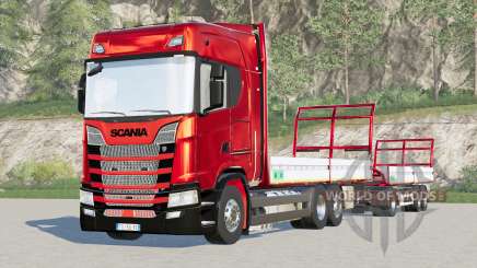 Plataforma 〡 Scania S580 Highline para fardo para Farming Simulator 2017