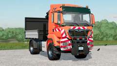 MAN TGS 18.500 4x4 Fatbed Truck with Crane para Farming Simulator 2017