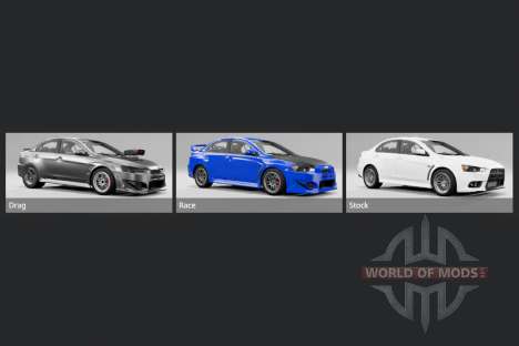 Mitsubishi Lancer Evolution X Final (CZ4A) 2015 para BeamNG Drive